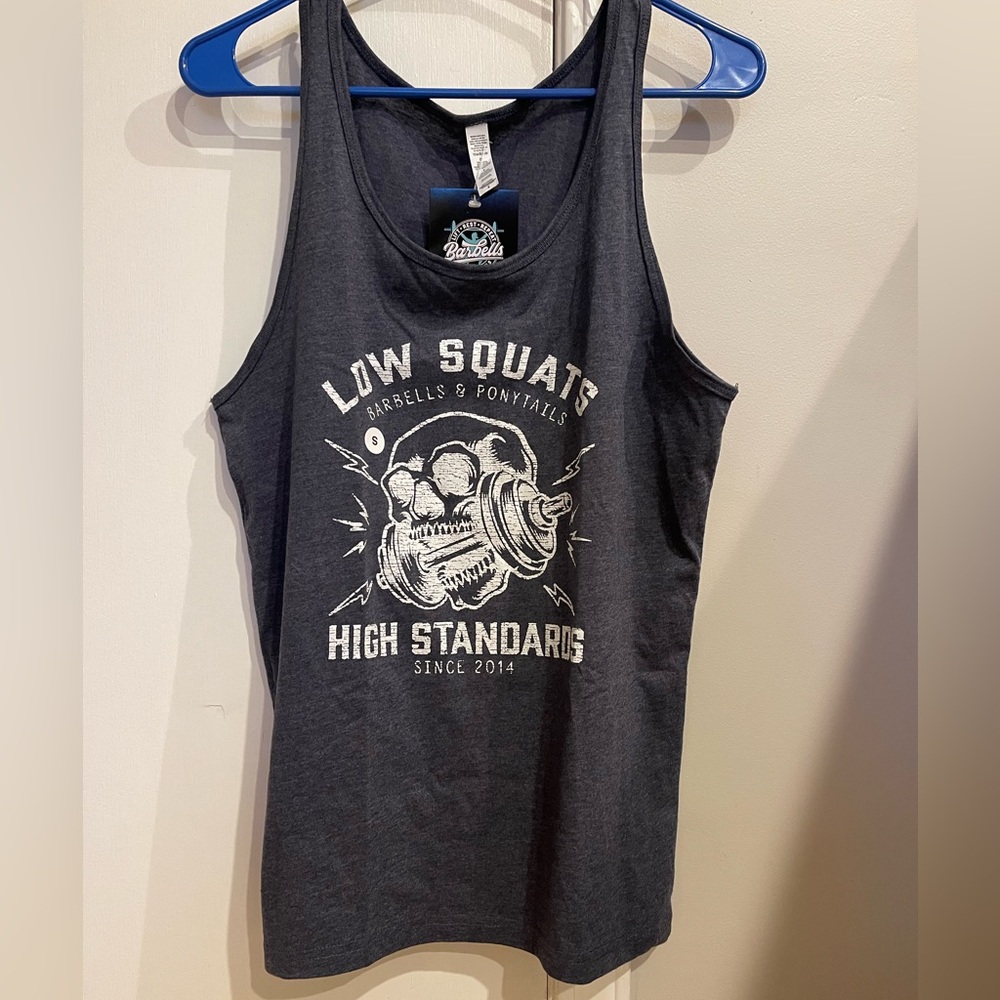 Barbells & Ponytails race back tank small